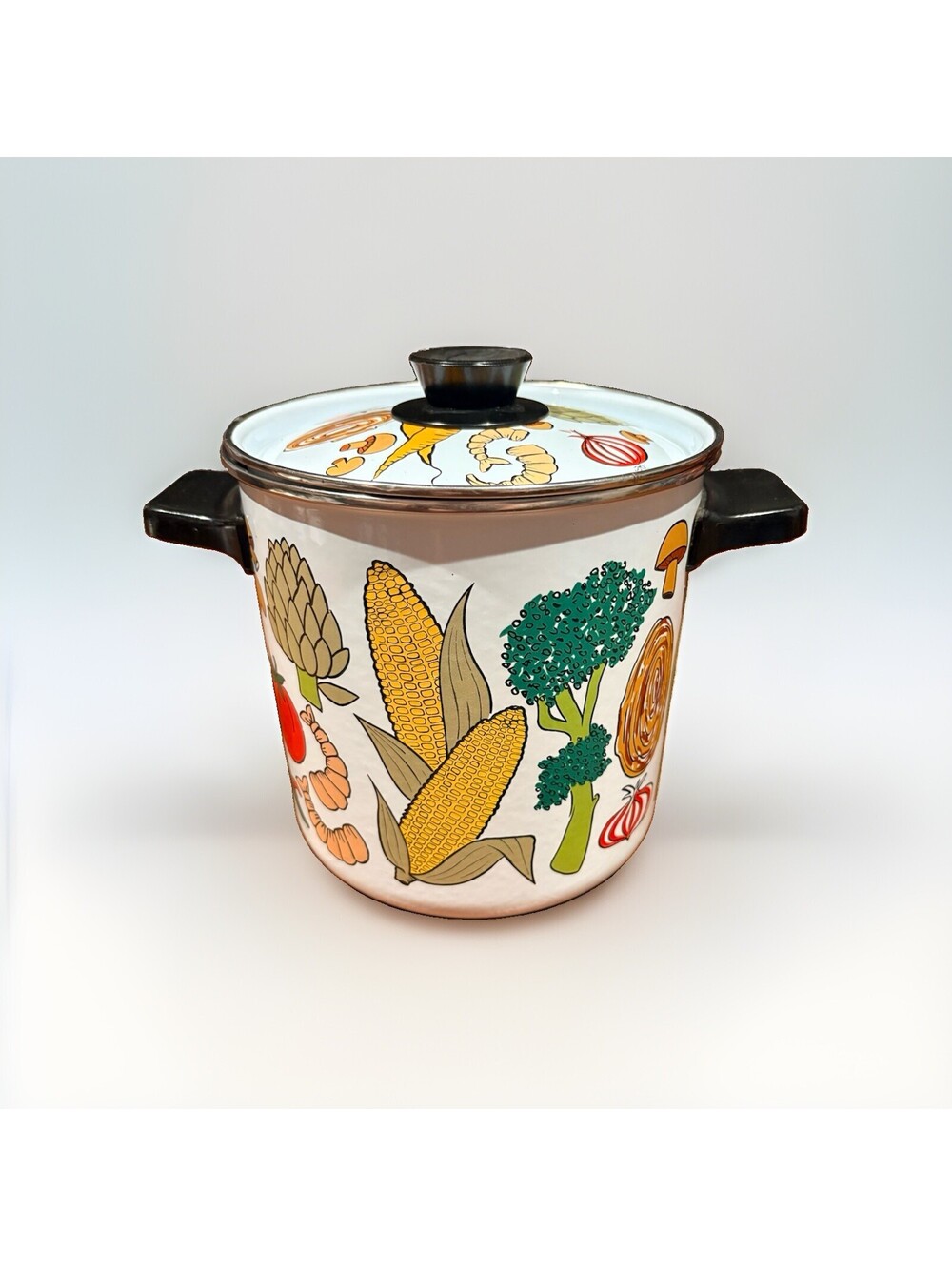 VINTAGE San Ignacio 1970s Lobster Vegetable Stock Pot w/Lid Enamel 4 Qt